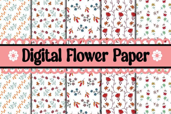 Download Digital Floral Papers, Seamless Patterns - Paper Collection