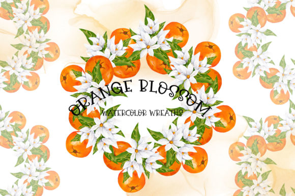 Download Orange Blossom - Watercolor Wreaths - Orange Collection
