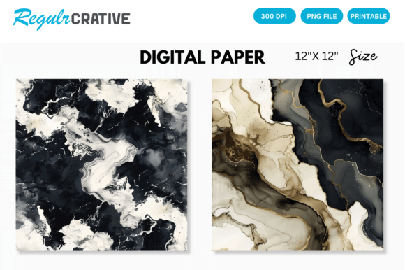 Download Ivory &amp; Black Alcohol Ink Digital Paper - Paper Collection