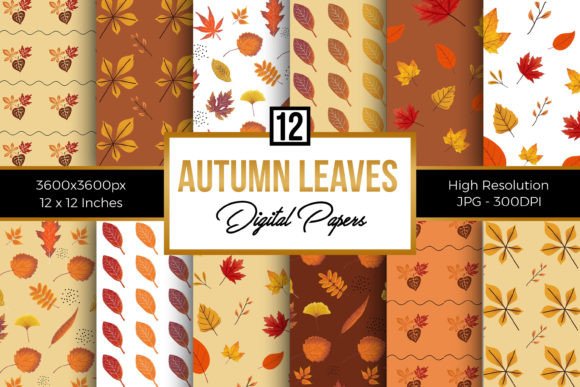 Download Autumn Leaves Fall Pattern Digital Paper - Paper Collection