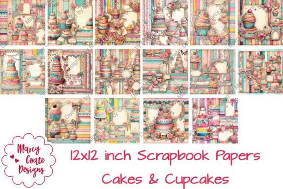 Download Cakes &amp; Cupcakes 12x12 Scrapbook Papers - Paper Collection