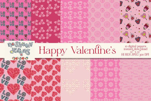 Download Valentine Digital Scrapbook Papers - Paper Collection