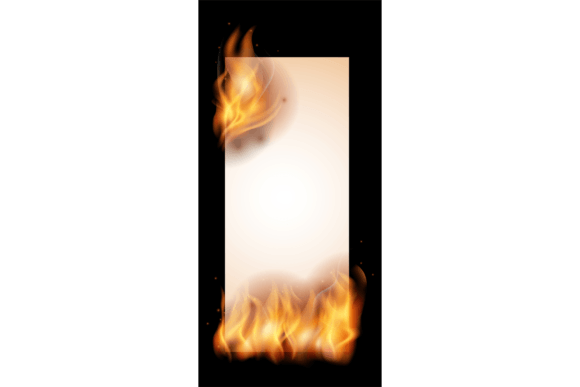 Download Burning Paper with Fire Flame. Blank Rea - Paper Collection
