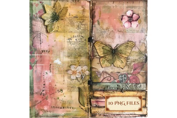 Download Colorful Butterfly Flower Vintage Paper - Paper Collection