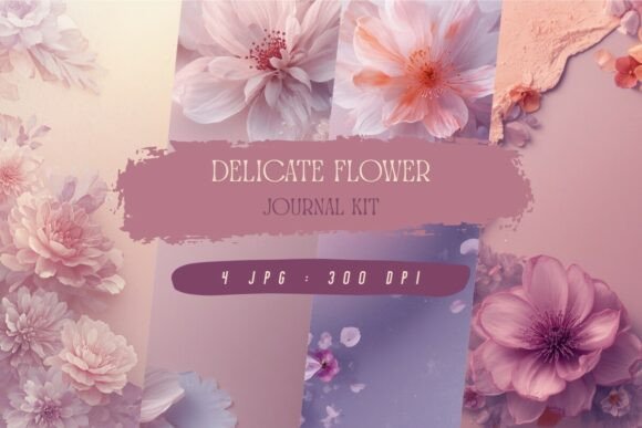 Download Delicate Flower Journal Kit, Wallpaper - Paper Collection