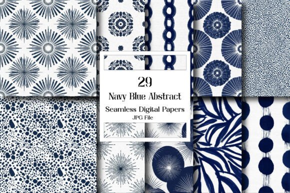 Download Navy Blue Abstract Pattern Digital Paper - Paper Collection