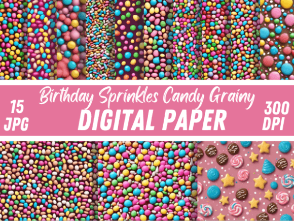 Download Birthday Sprinkles Candy Grainy Papers - Paper Collection
