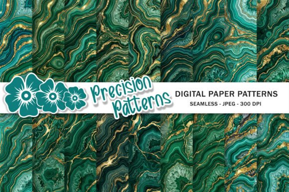 Download Emerald Gold Agate Digital Paper - Paper Collection