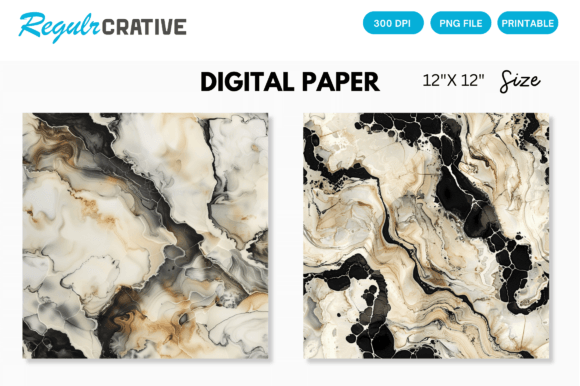 Download Ivory &amp; Black Alcohol Ink Digital Paper - Paper Collection