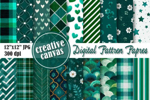 Download Emerald Green Digital Paper Bundle - Paper Collection