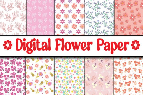 Download Digital Floral Papers, Seamless Patterns - Paper Collection