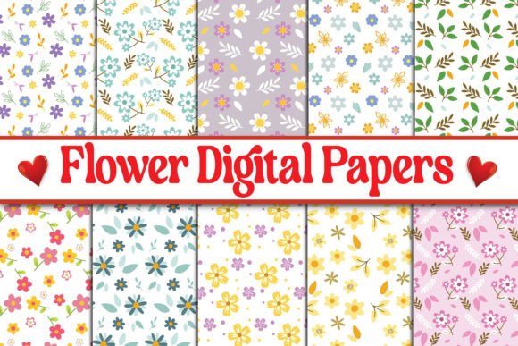 Download Digital Floral Papers, Seamless Patterns - Paper Collection