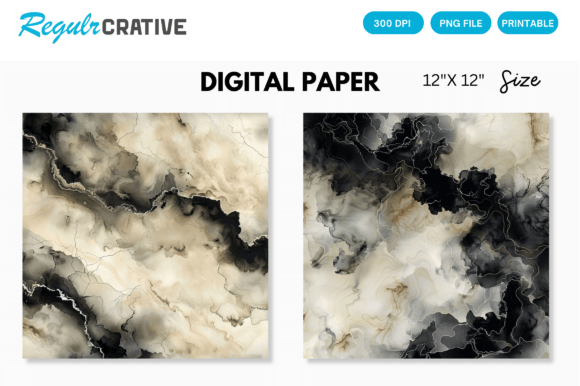 Download Ivory &amp; Black Alcohol Ink Digital Paper - Paper Collection