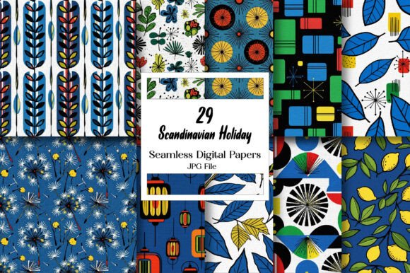 Download Scandinavian Holiday Digital Paper - Paper Collection