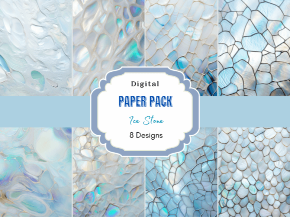Download Ice Stone White Opal Digital Paper Pack - Paper Collection