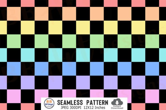Download Rainbow Checkered Seamless Pattern Paper - Paper Collection